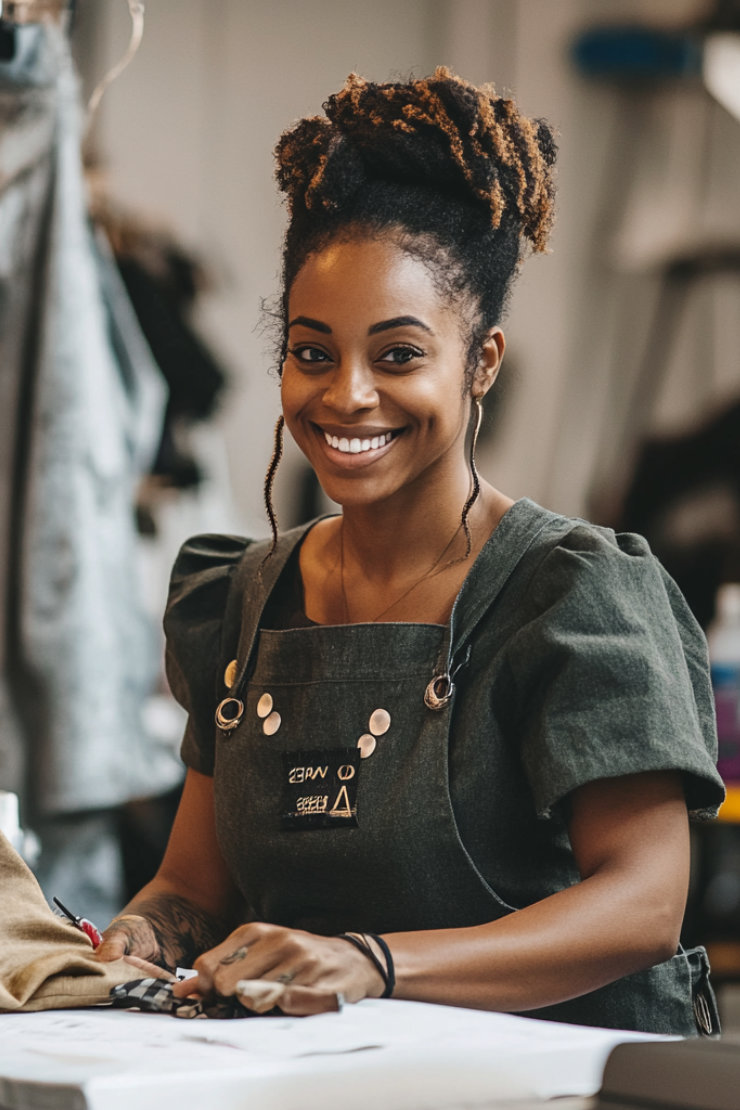 fashion designer lady smiling